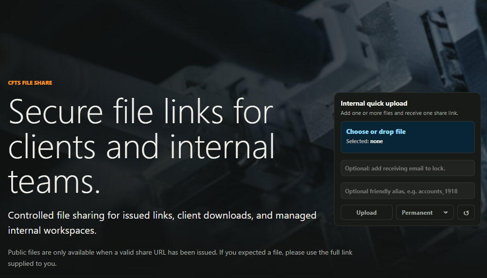 Upload file view screen